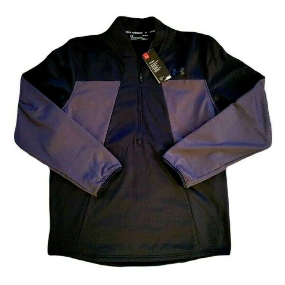 Under Armour Loose Fit Half-Zip Black and Gray Pullover Men's Sizes
